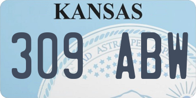 KS license plate 309ABW