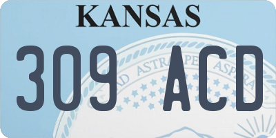 KS license plate 309ACD