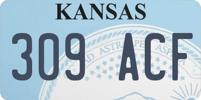 KS license plate 309ACF
