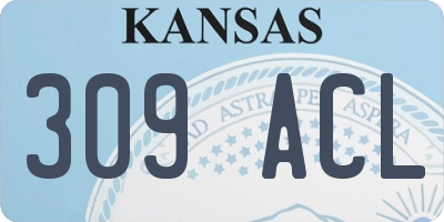 KS license plate 309ACL