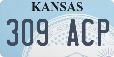 KS license plate 309ACP