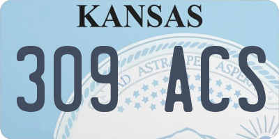 KS license plate 309ACS