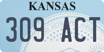 KS license plate 309ACT