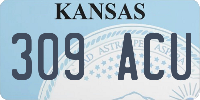 KS license plate 309ACU