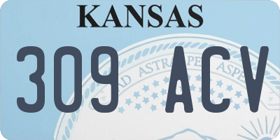 KS license plate 309ACV