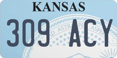 KS license plate 309ACY