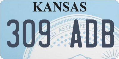 KS license plate 309ADB