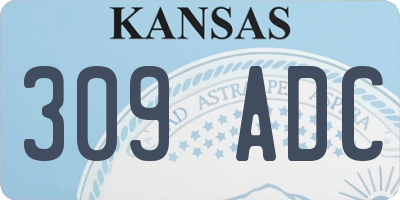 KS license plate 309ADC