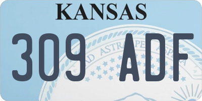 KS license plate 309ADF