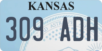 KS license plate 309ADH