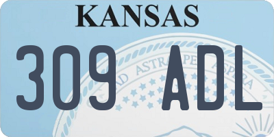 KS license plate 309ADL