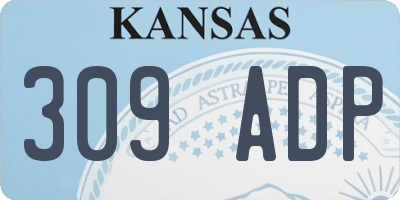 KS license plate 309ADP