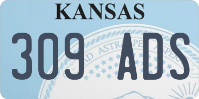KS license plate 309ADS