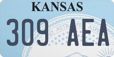 KS license plate 309AEA