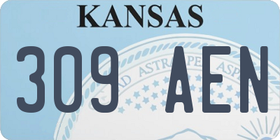 KS license plate 309AEN