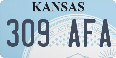 KS license plate 309AFA