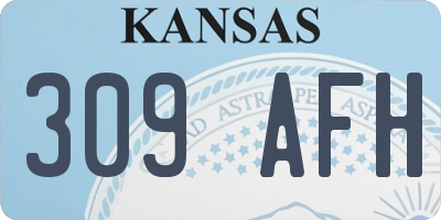 KS license plate 309AFH