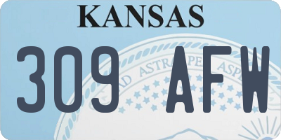 KS license plate 309AFW