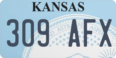 KS license plate 309AFX