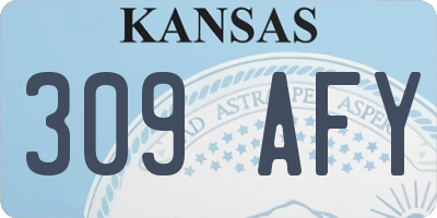 KS license plate 309AFY