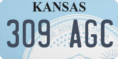 KS license plate 309AGC