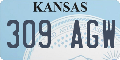 KS license plate 309AGW