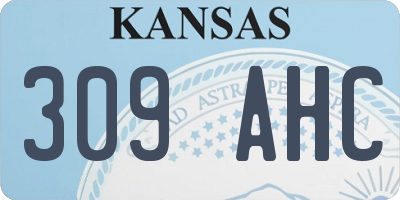 KS license plate 309AHC
