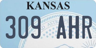 KS license plate 309AHR