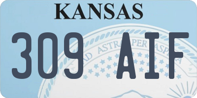 KS license plate 309AIF
