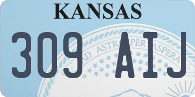 KS license plate 309AIJ
