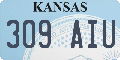 KS license plate 309AIU