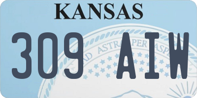 KS license plate 309AIW