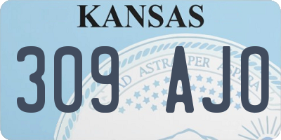 KS license plate 309AJO