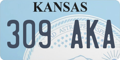 KS license plate 309AKA