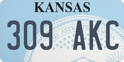 KS license plate 309AKC