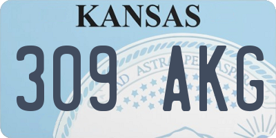 KS license plate 309AKG