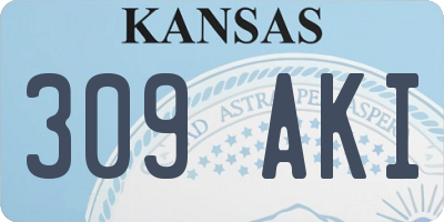 KS license plate 309AKI