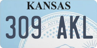 KS license plate 309AKL