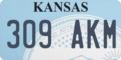KS license plate 309AKM
