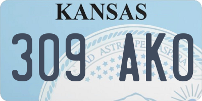 KS license plate 309AKO