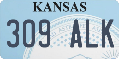 KS license plate 309ALK