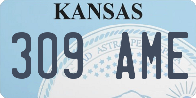 KS license plate 309AME