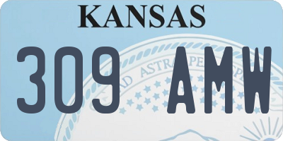 KS license plate 309AMW