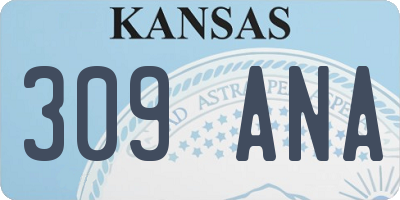 KS license plate 309ANA