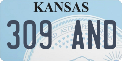 KS license plate 309AND