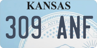KS license plate 309ANF