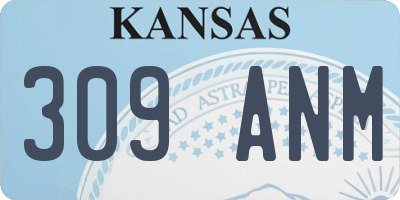 KS license plate 309ANM