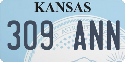 KS license plate 309ANN