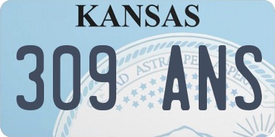 KS license plate 309ANS