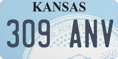 KS license plate 309ANV